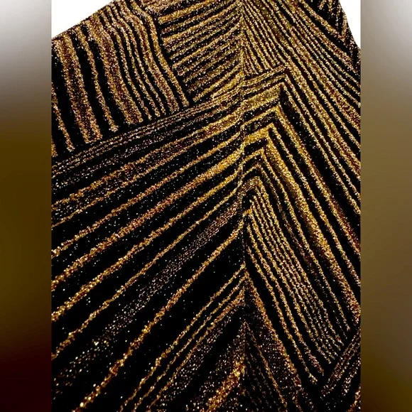 Nekane NKN Stylish High Rise Black & Gold Flared Pants. S/M. 
13.5" W 12"R 29" I - Picture 2 of 4